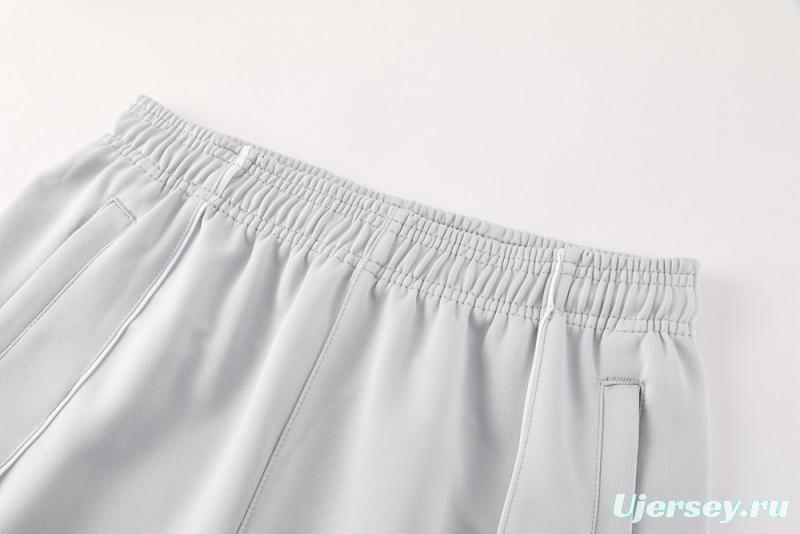 25/26 Real Madrid Grey/White Full Zipper Jacket + Long Pants