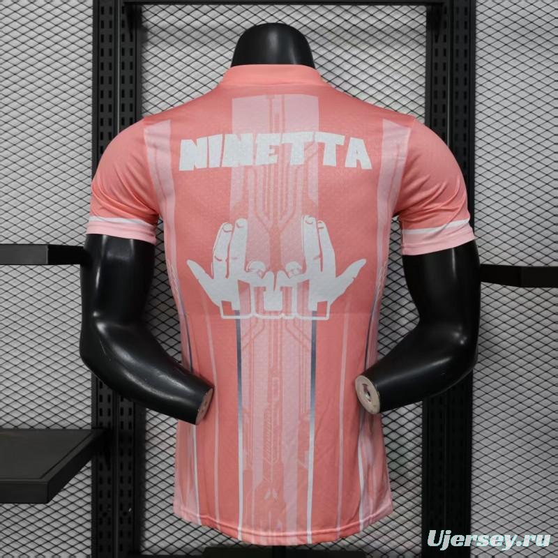 Player Version 25/26 Olympique de Marseille Pink with Geometric Pattern Jersey