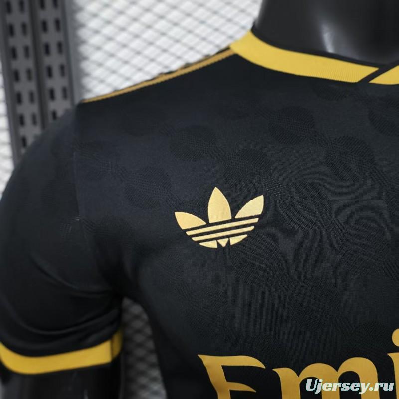 Player Version 25/26 Real Madrid Black with Gold Trim Jersey