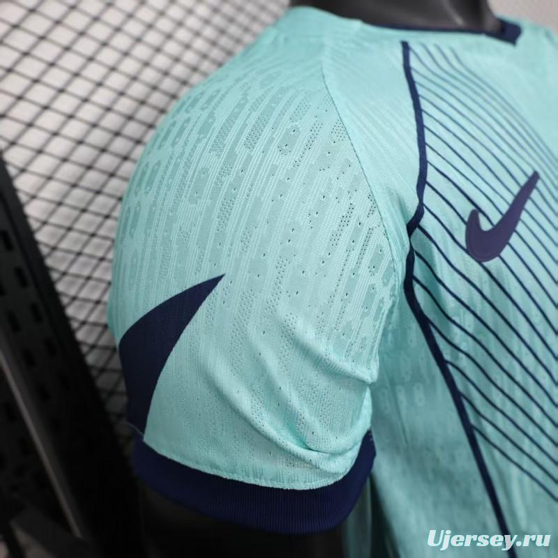 Player Version 25/26 FC Barcelona Light Blue with Vertical Pinstripe Pattern Jersey