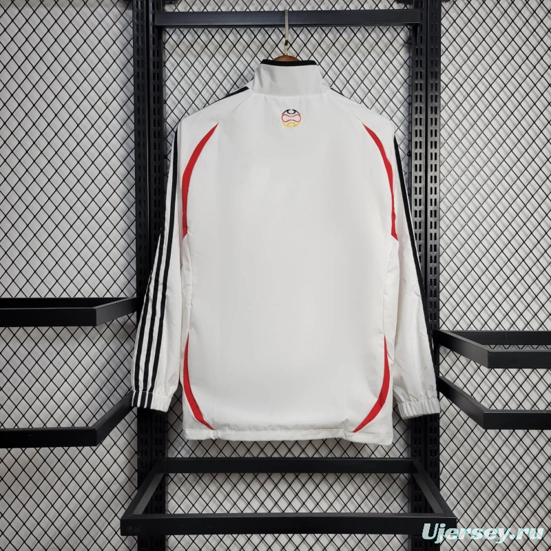 2025 Germany Jacket White/Red Windbreaker