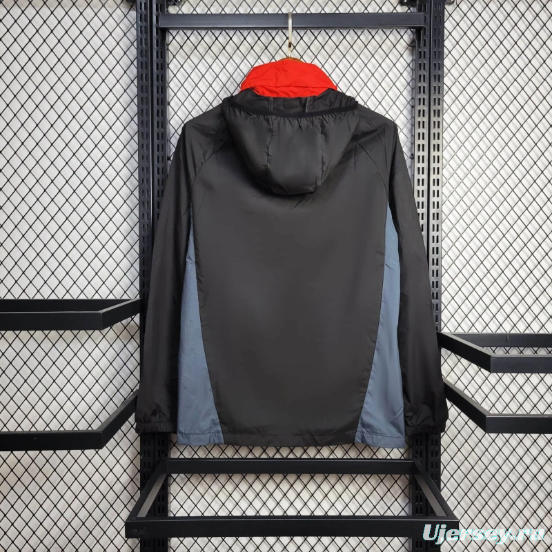 25/26 Manchester United Jacket Black Windbreaker