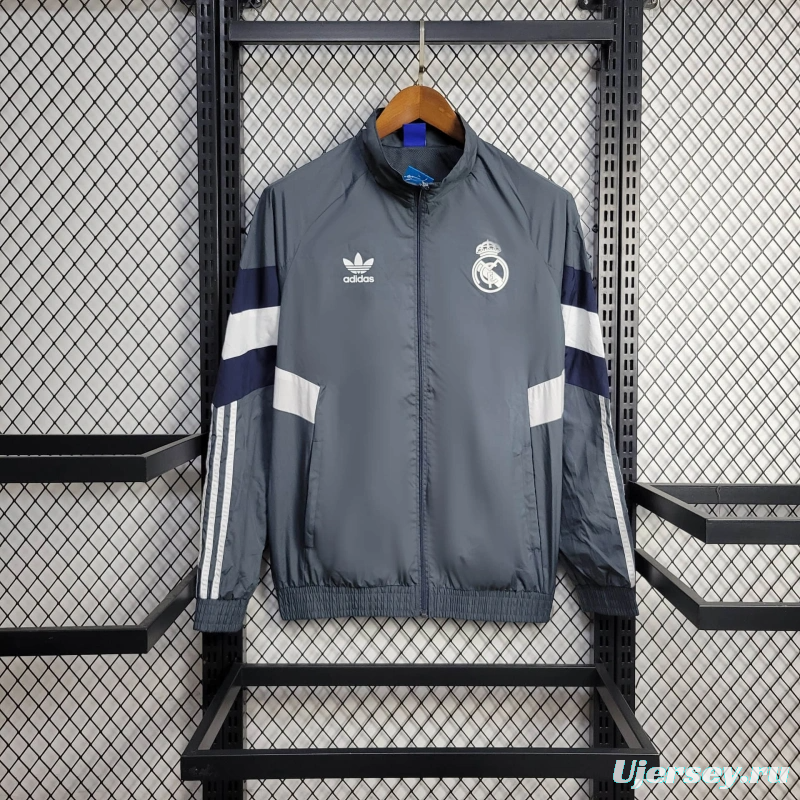 25/26 Real Madrid Jacket Grey Windbreaker