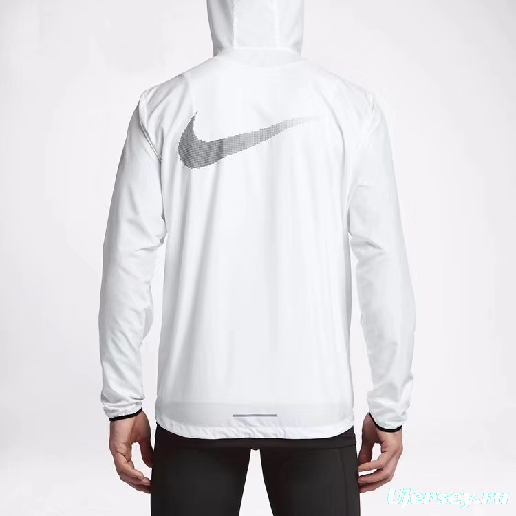 2025 Nike White/Black Full Zipper Hoodie Windbreaker