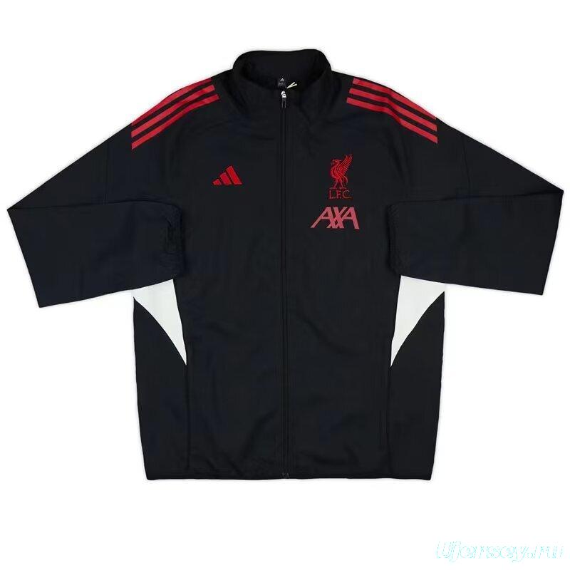 25/26 Liverpool  BLACK Full Zipper Windbreaker