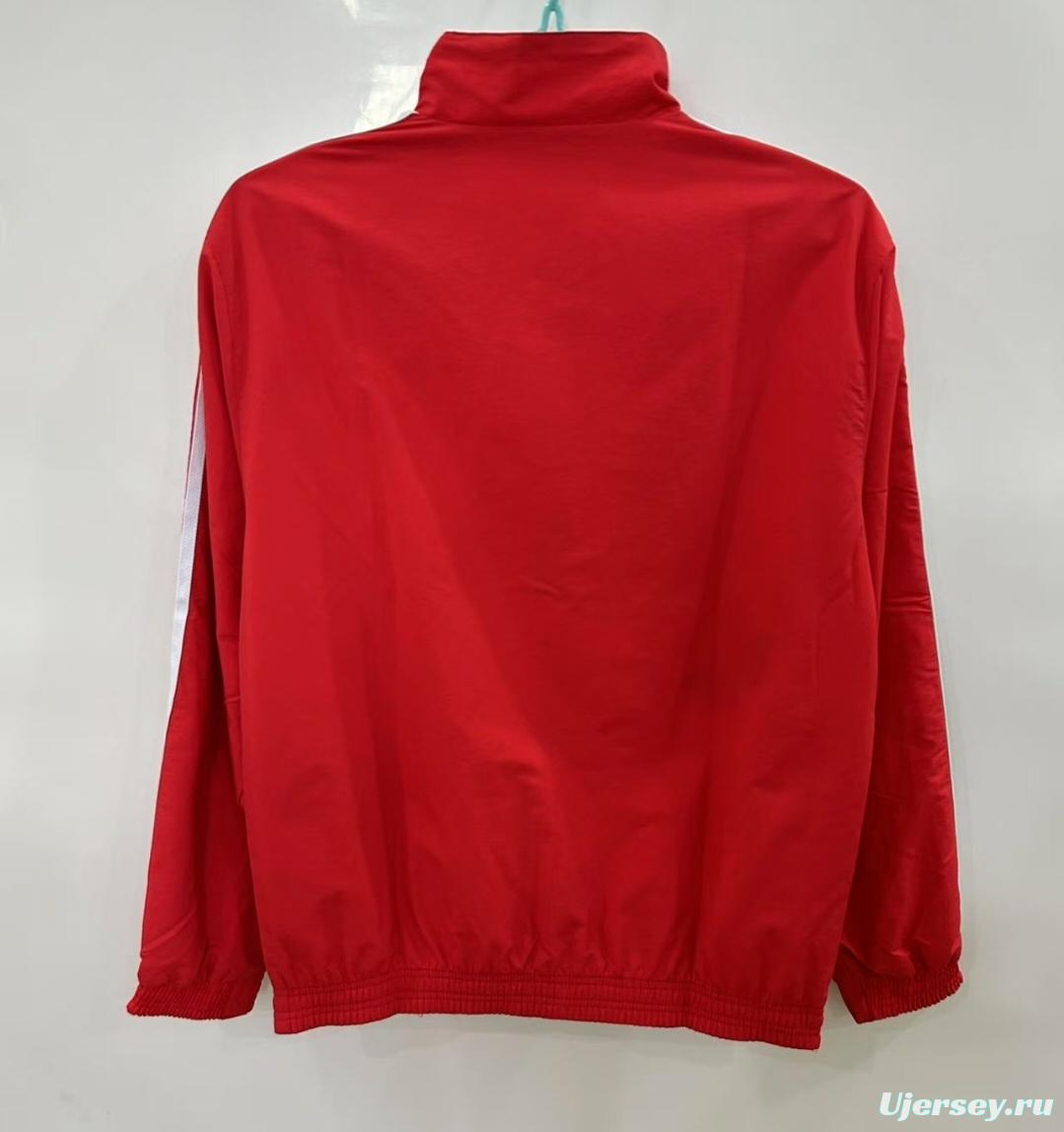 25/26 Real Madrid Red/White Reversible Windbreaker