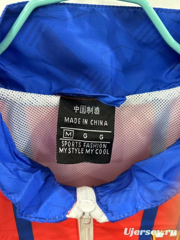 25/26 FC Barcelona Blue with Red Stripes Windbreaker