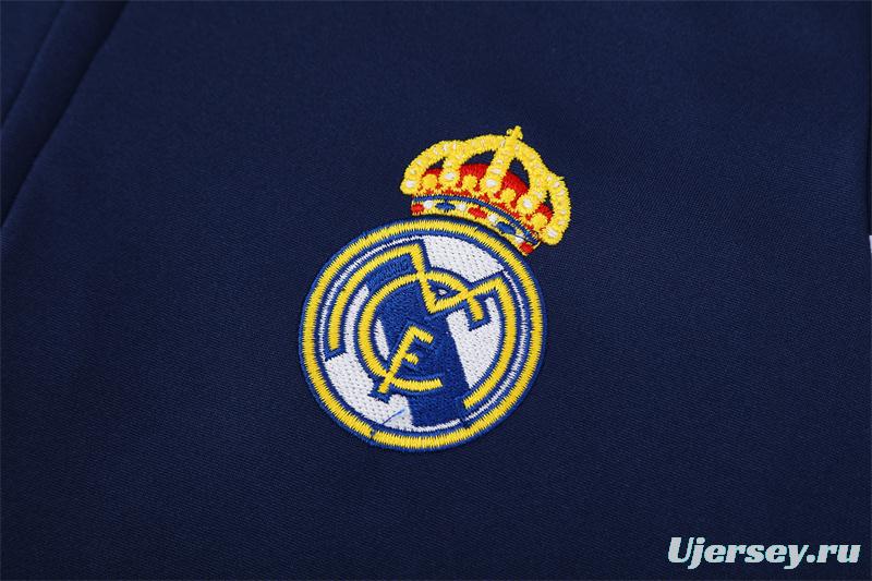 Retro 03/04 Real Madrid Royal Blue Half Zipper Jacket