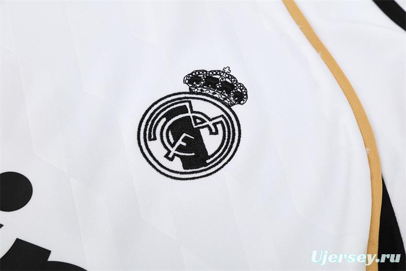 Retro 11/12 Real Madrid White Half Zipper Jacket+Long Pants