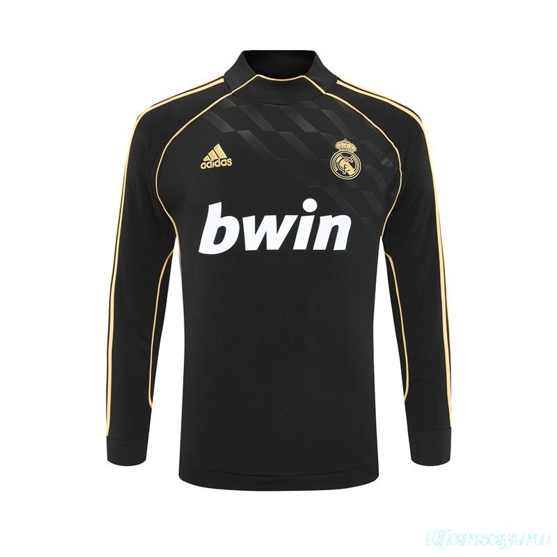 Retro 11/12 Real Madrid Black Half Zipper Jacket