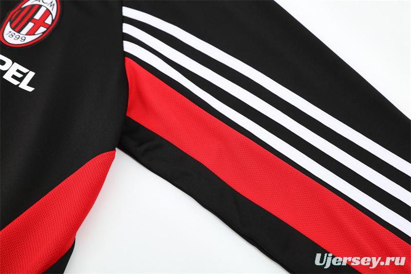 Retro 03/04 AC Milan Black Half Zipper Jacket