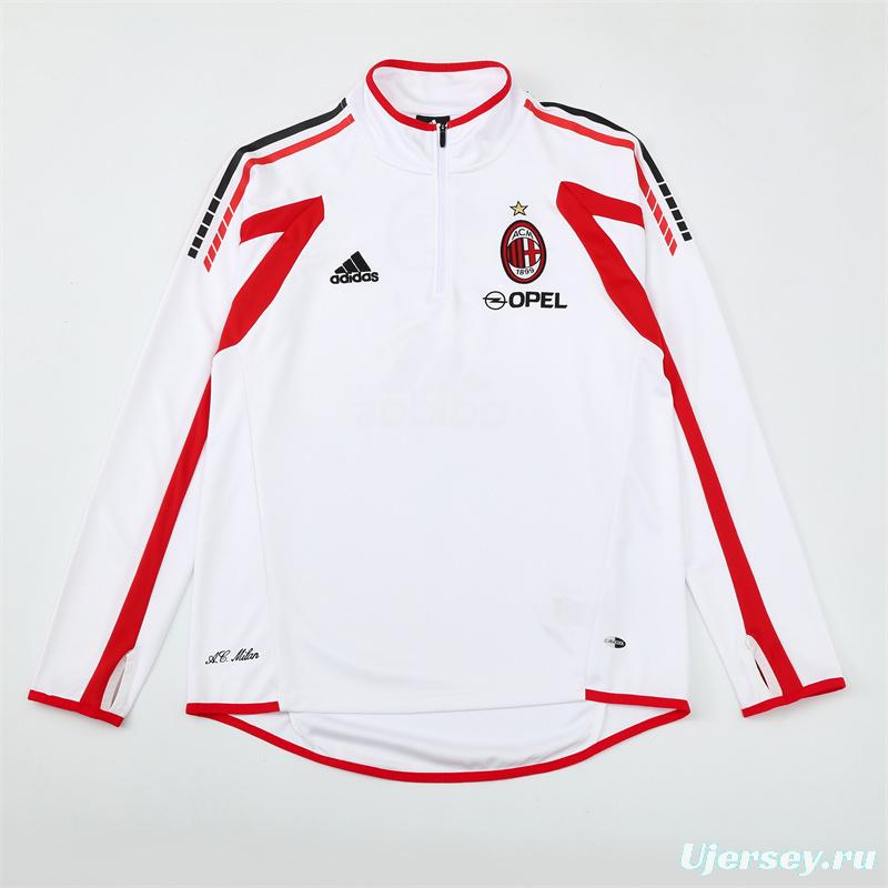 Retro 05/06 AC Milan White Half Zipper Jacket
