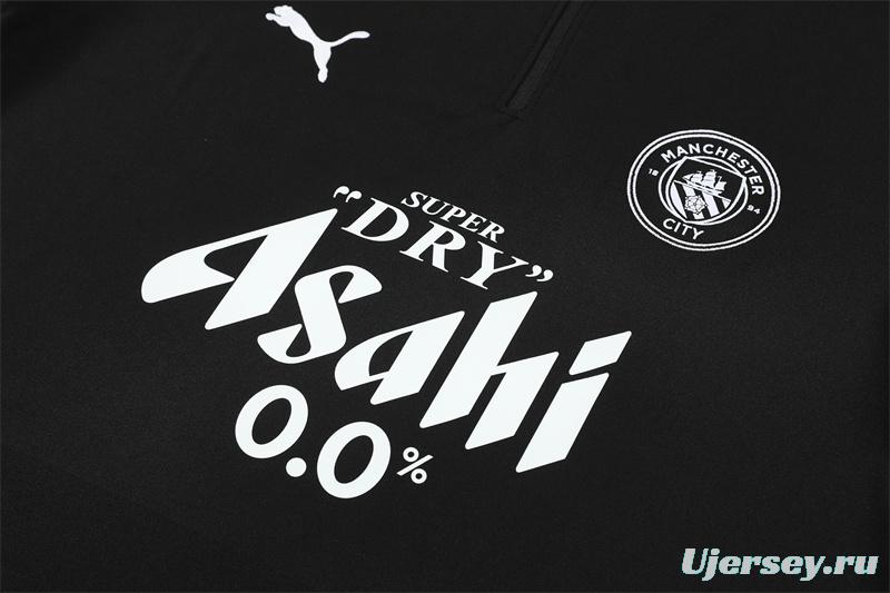 25/26 Manchester City Black Half Zipper Jacket+Long Pants