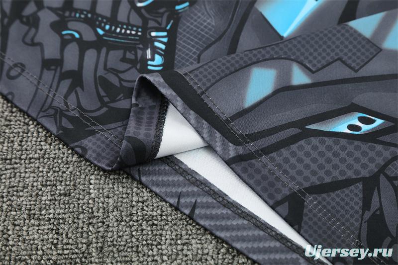 25/26 Napoli Black Grey Camouflage Half Zipper Jacket+Long Pants