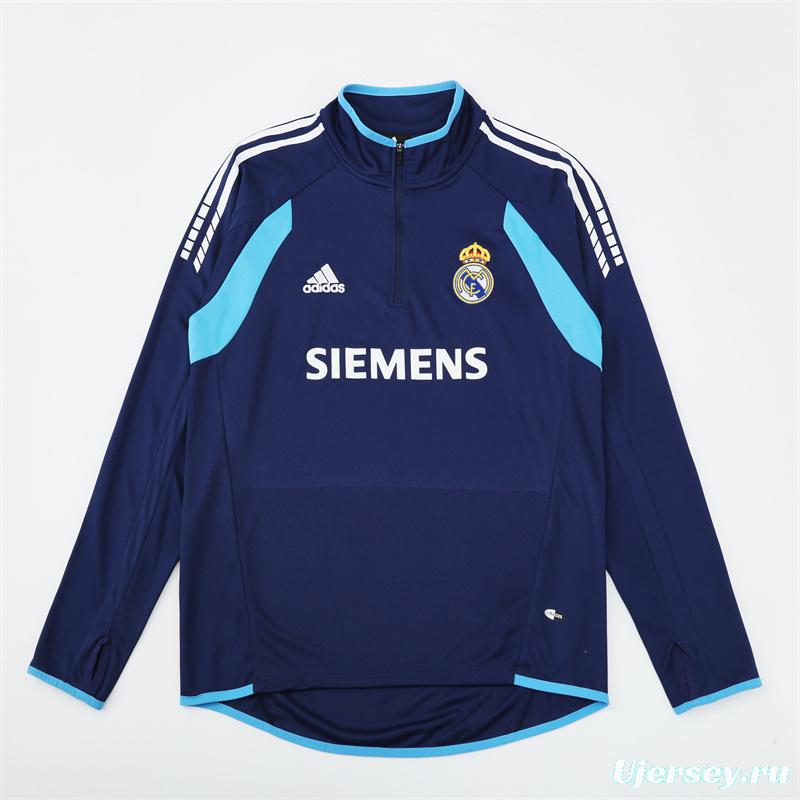 Retro 05/06 Real Madrid Royal Blue Half Zipper Jacket