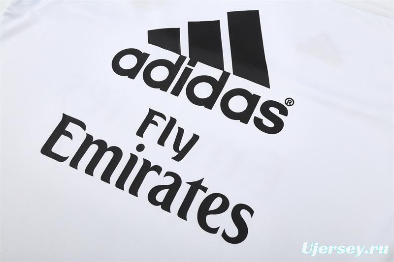 Retro 15/16 Real Madrid White Half Zipper Jacket