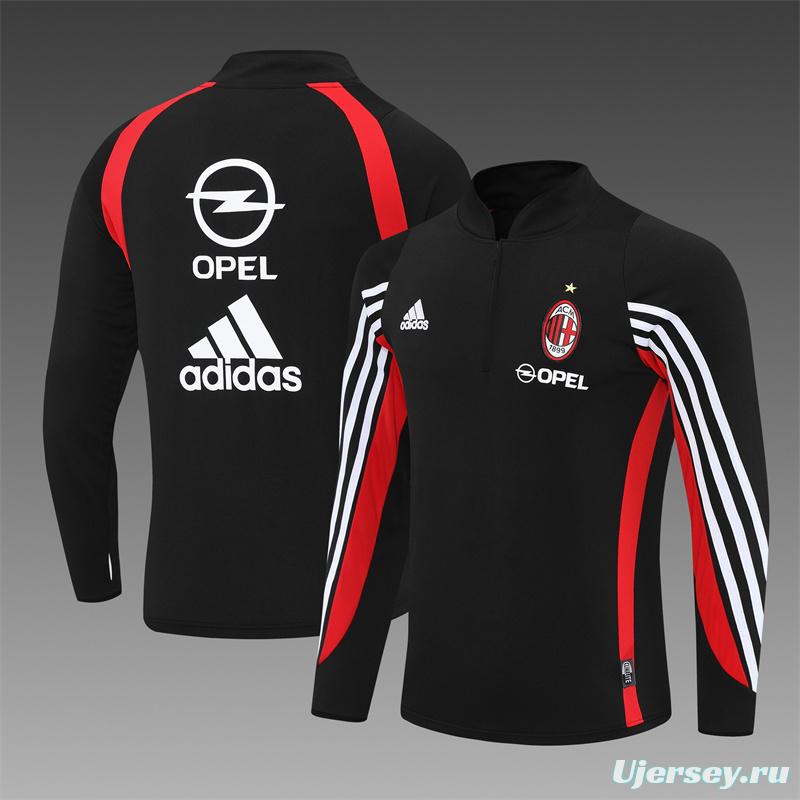 Retro 03/04 AC Milan Black Half Zipper Jacket