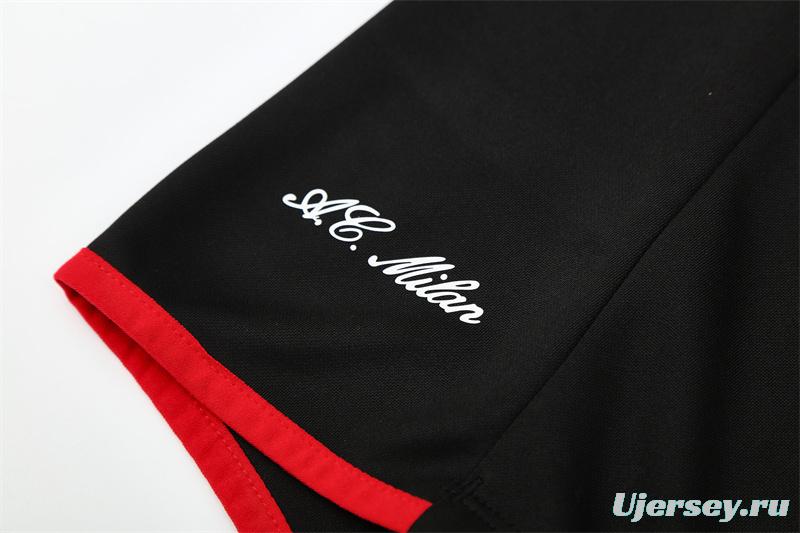 Retro 05/06 AC Milan Black Half Zipper Jacket+Long Pants