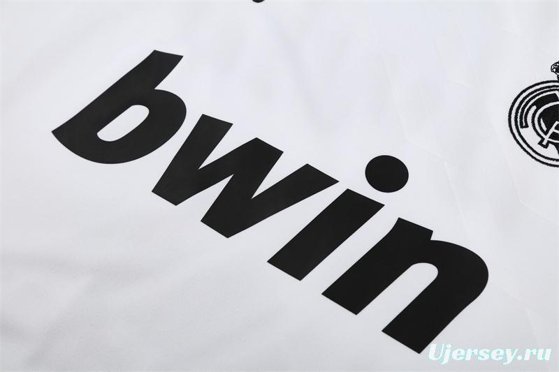 Retro 11/12 Real Madrid White Half Zipper Jacket+Long Pants