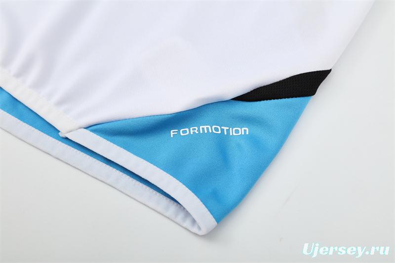 Retro 12/13 Real Madrid White/Blue Half Zipper Jacket+Long Pants