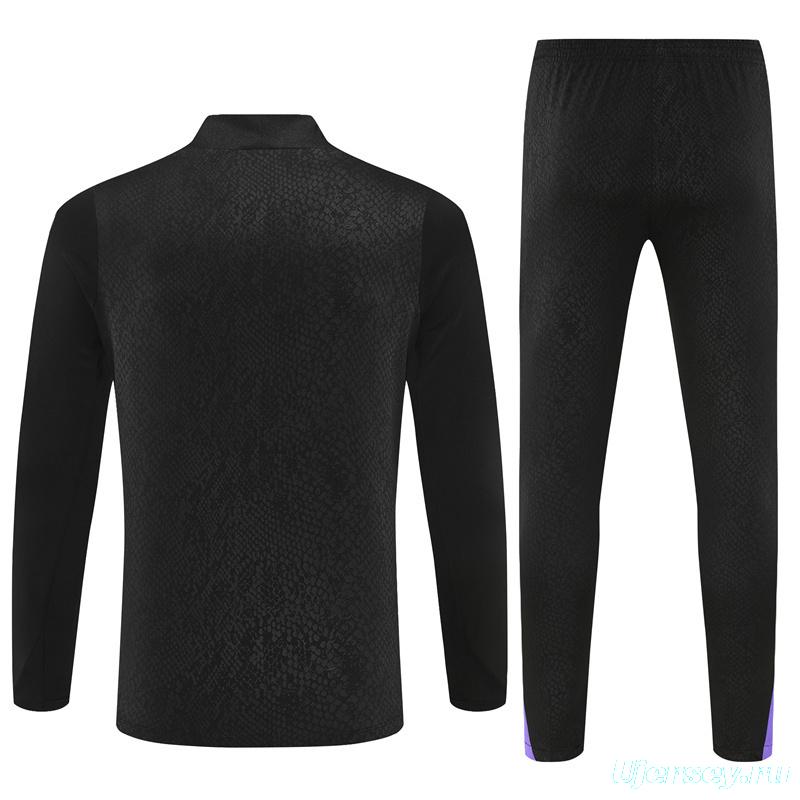 25/26 Barcelona Black Joint Edition Half Zipper Jacket+Long Pants