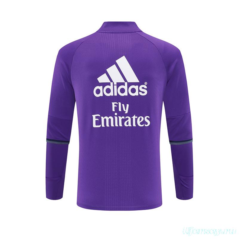 Retro 16/17 Real Madrid Purple Half Zipper Jacket
