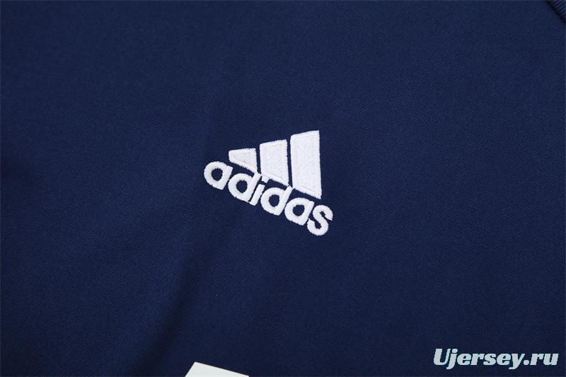 Retro 12/13 Real Madrid Royal Blue Half Zipper Jacket+Long Pants