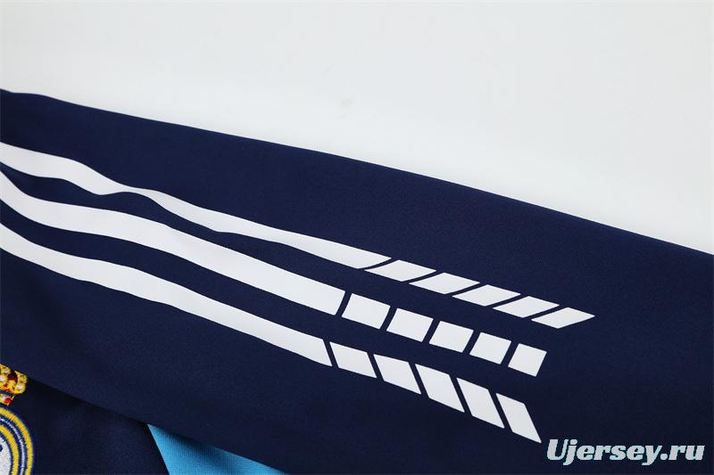 Retro 05/06 Real Madrid Royal Blue Half Zipper Jacket+Long Pants