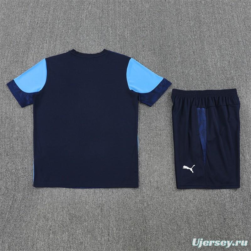 25/26 Olympique de Marseille Royal Blue Camouflage with XS Short Sleeve+Soccer Shorts