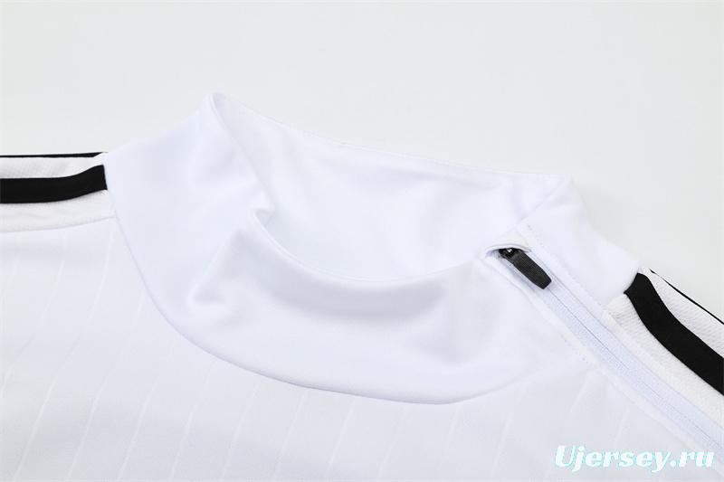 Retro 15/16 Real Madrid White Half Zipper Jacket