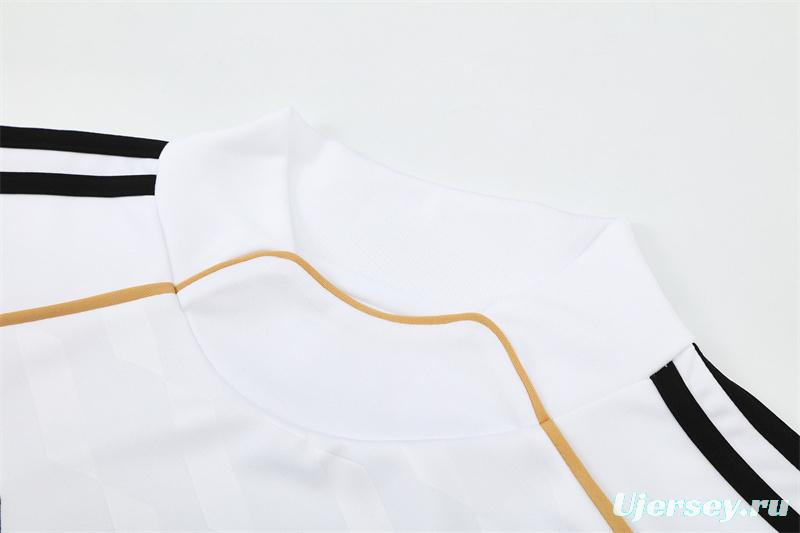 Retro 11/12 Real Madrid White Half Zipper Jacket+Long Pants