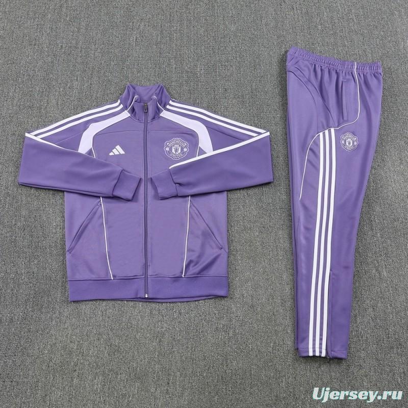 2025 Adidas Purple Full Zipper Jacket + Long Pants