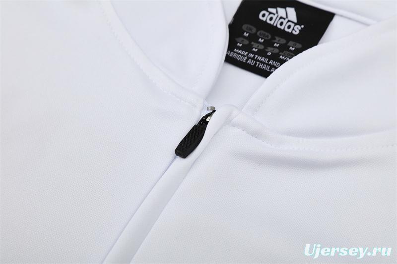 Retro 03/04 Real Madrid White Half Zipper Jacket