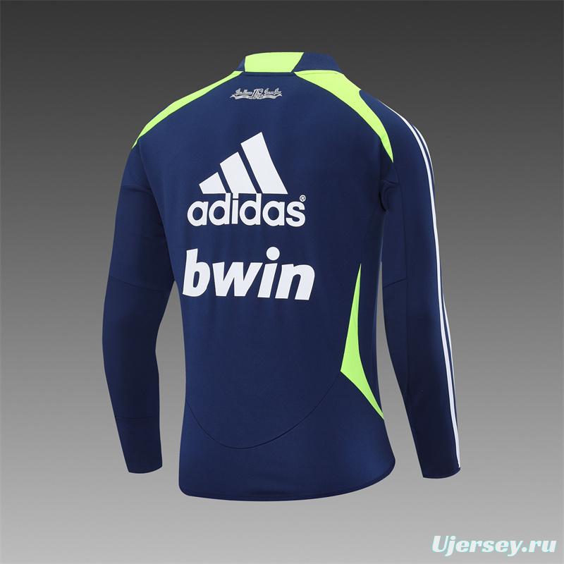 Retro 12/13 Real Madrid Royal Blue Half Zipper Jacket+Long Pants