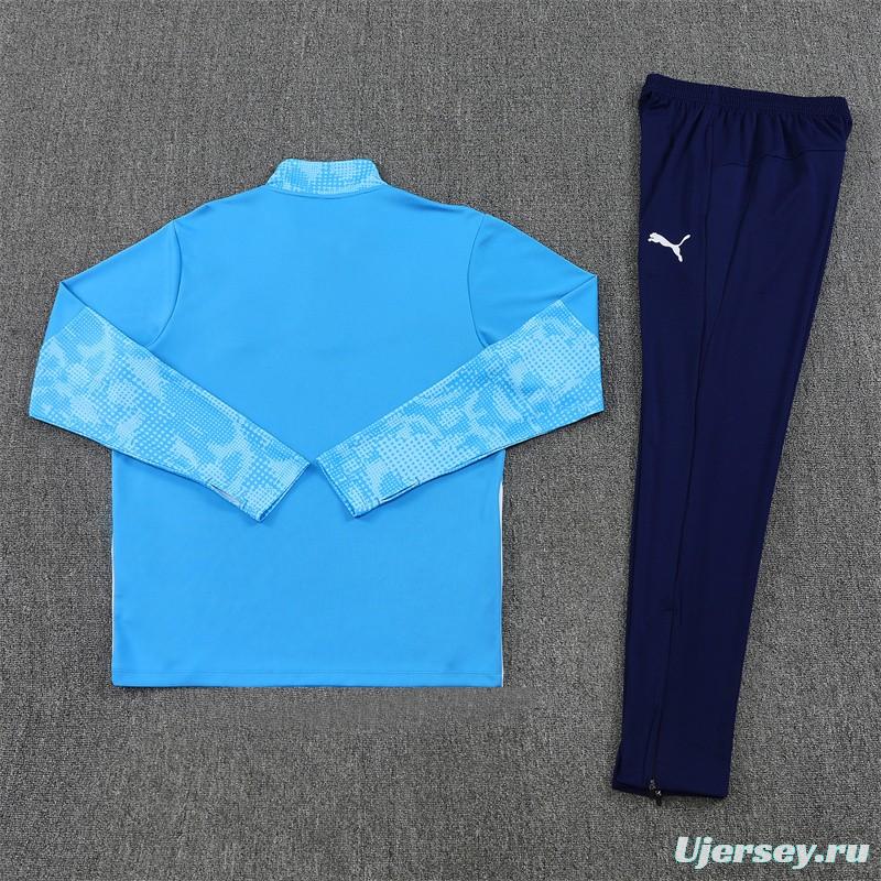 25/26 Manchester City Light Blue Camouflage Half Zipper Jacket+Long Pants