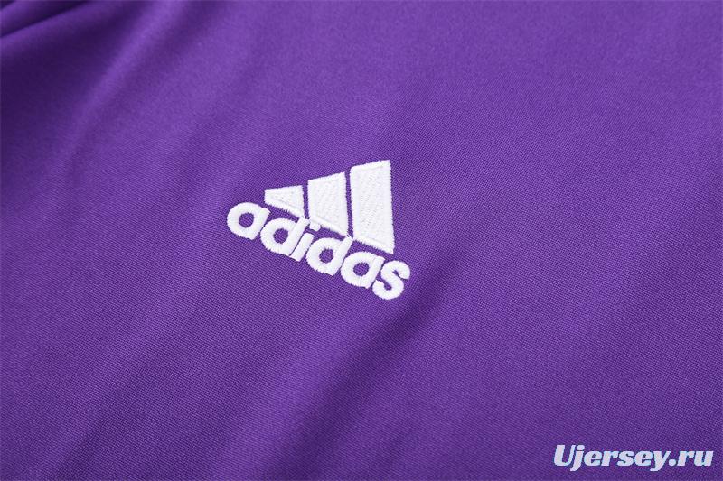 Retro 16/17 Real Madrid Purple Half Zipper Jacket+Long Pants