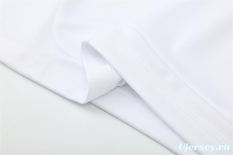 Retro 11/12 Real Madrid White Half Zipper Jacket