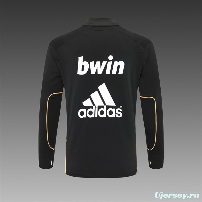 Retro 11/12 Real Madrid Black Half Zipper Jacket
