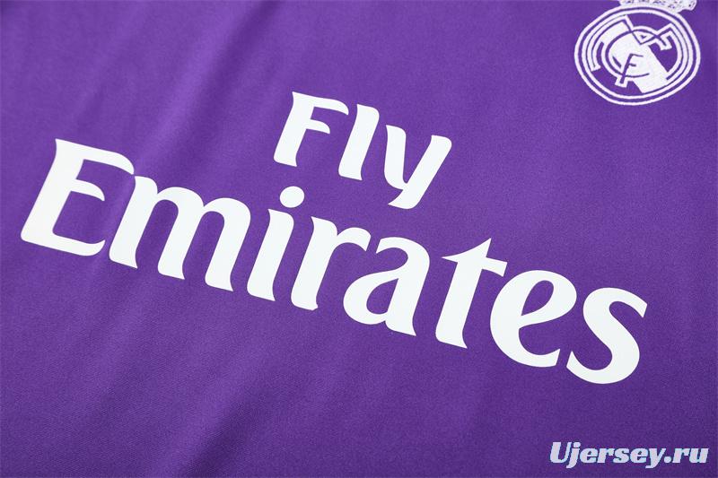 Retro 16/17 Real Madrid Purple Half Zipper Jacket+Long Pants