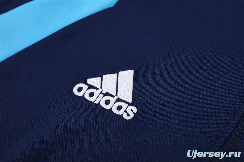 Retro 05/06 Real Madrid Royal Blue Half Zipper Jacket+Long Pants