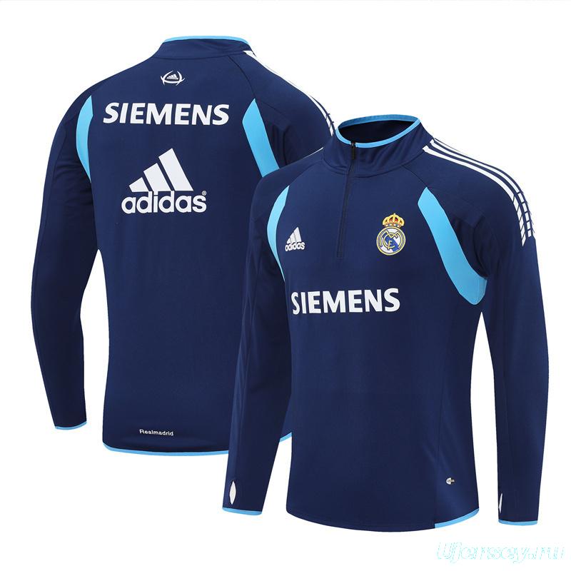 Retro 05/06 Real Madrid Royal Blue Half Zipper Jacket