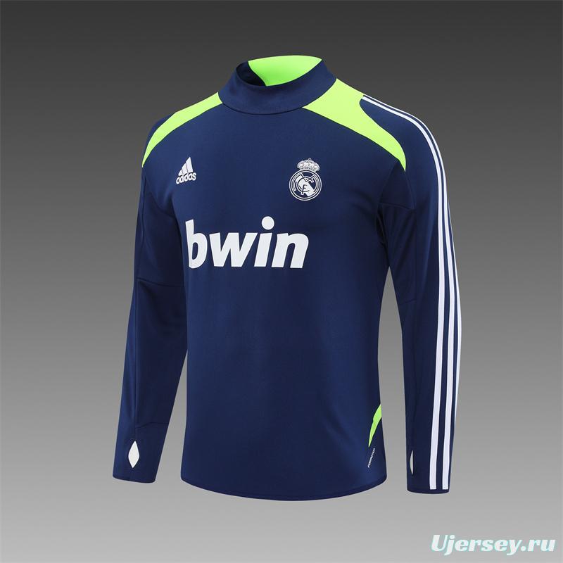 Retro 12/13 Real Madrid Royal Blue Half Zipper Jacket