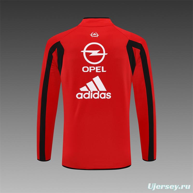 Retro 05/06 AC Milan Red Half Zipper Jacket+Long Pants