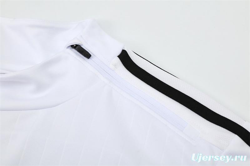 Retro 15/16 Real Madrid White Half Zipper Jacket