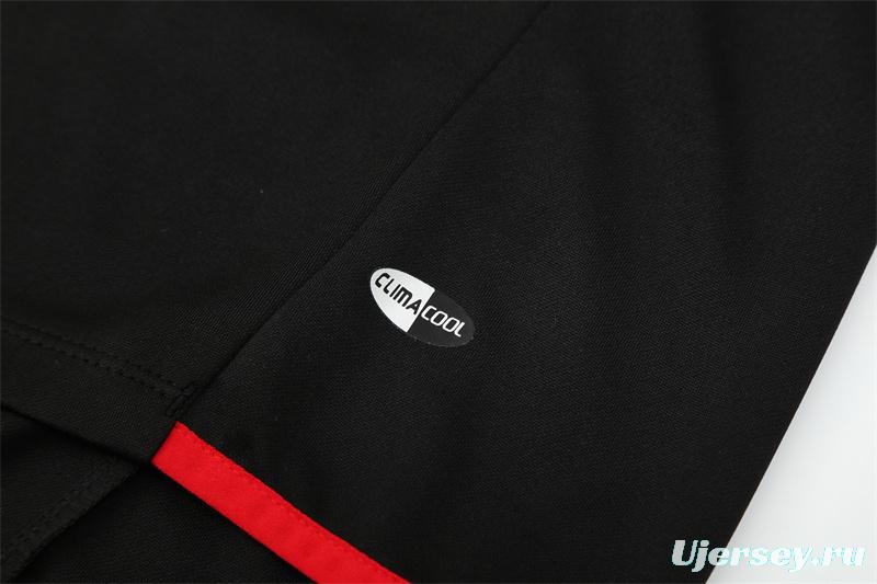 Retro 05/06 AC Milan Black Half Zipper Jacket+Long Pants