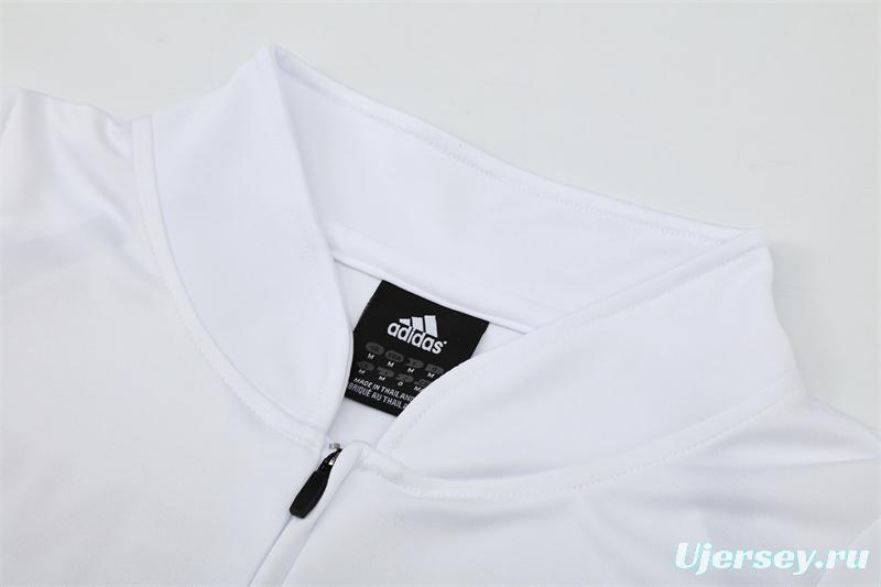 Retro 03/04 Real Madrid White Half Zipper Jacket