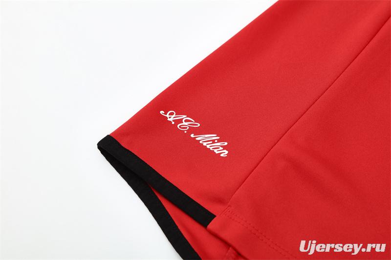 Retro 05/06 AC Milan Red Half Zipper Jacket+Long Pants