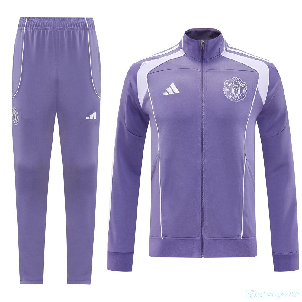 2025 Adidas Purple Full Zipper Jacket + Long Pants