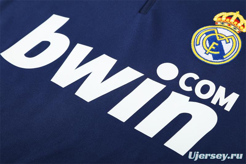 Retro 09/10 Real Madrid Royal Blue Half Zipper Jacket