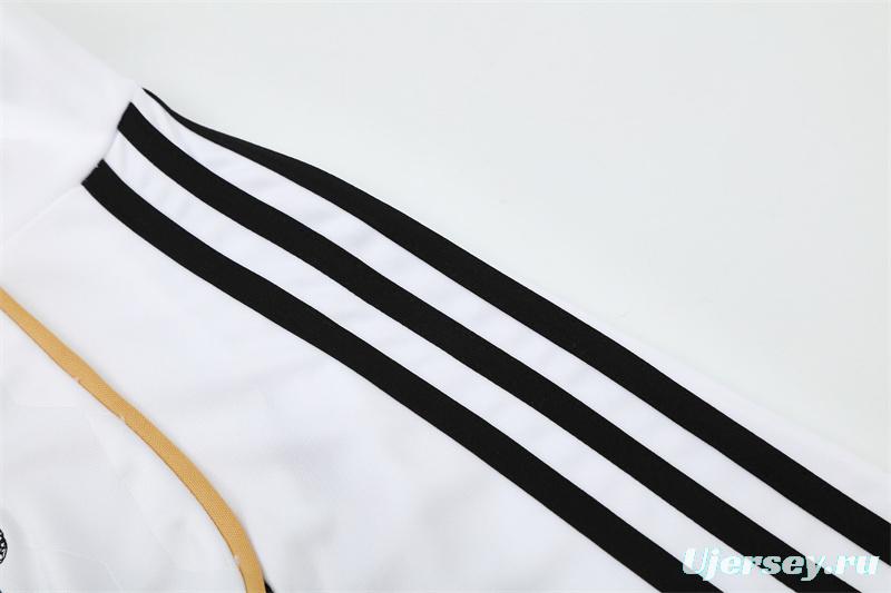 Retro 11/12 Real Madrid White Half Zipper Jacket